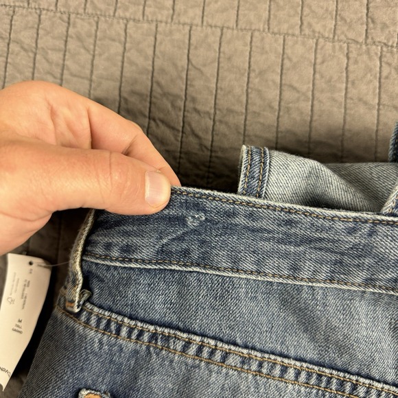 Old Navy Denim Overalls Women's Medium Tall Blue Tapered Boho Western Rodeo - Picture 9 of 13